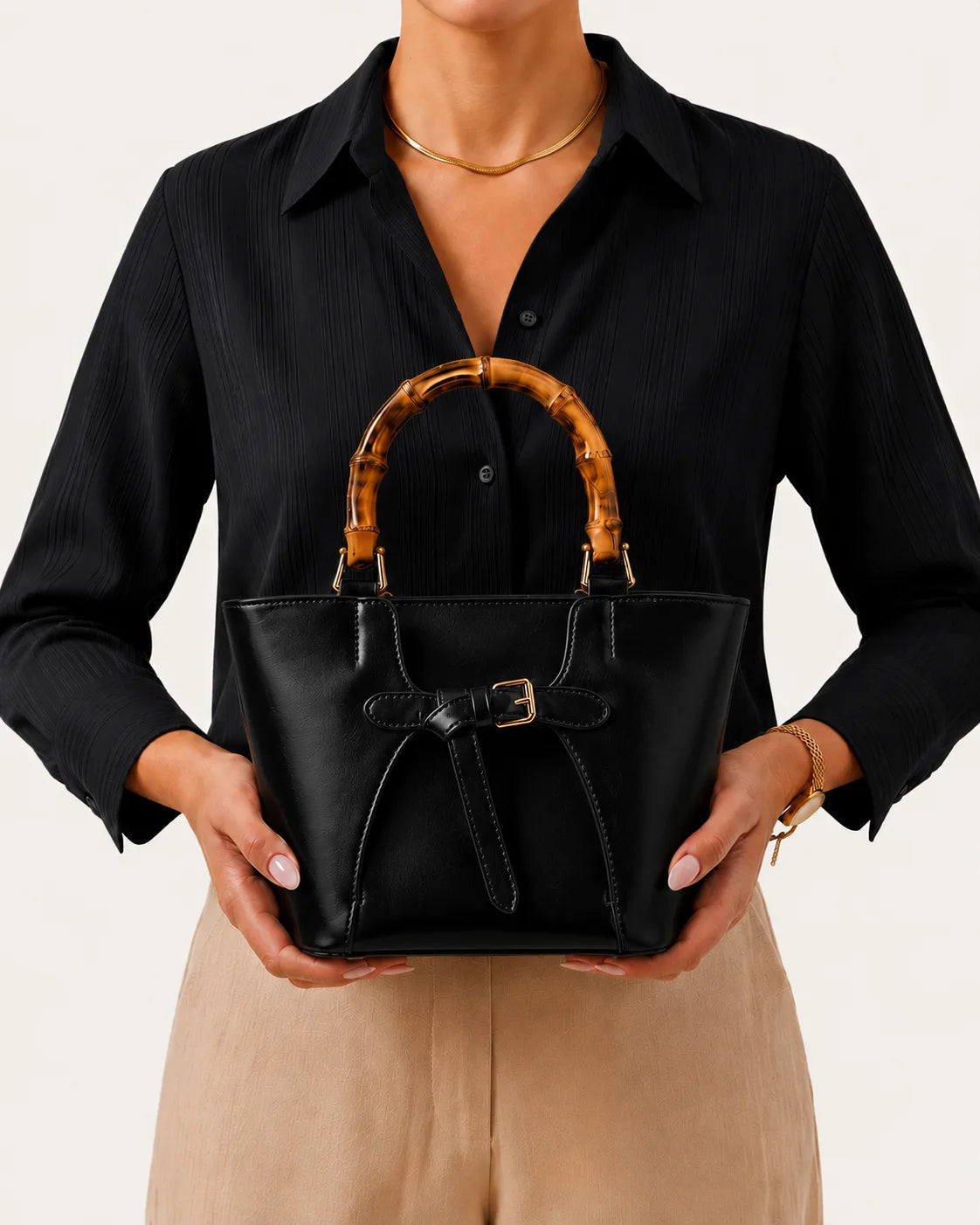 Borsa Celine in Pelle e Bambù